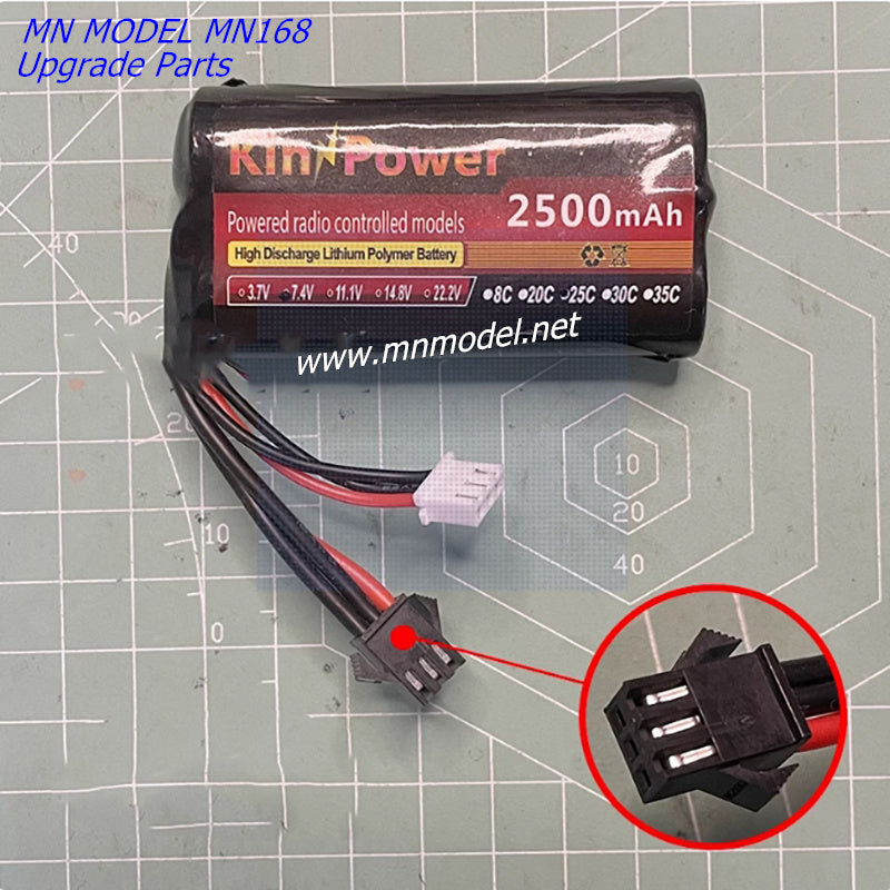 MN MODEL MN168 Upgrade Parts Long-life Lithium Battery 7.4V2500 mAh SM-3P Interface-1