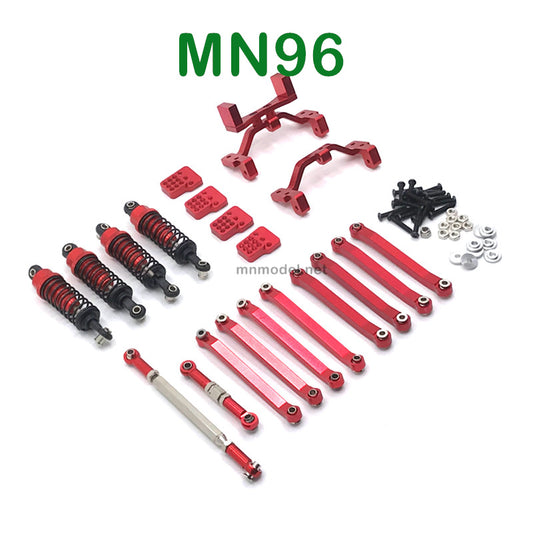 Upgrade parts of MN MODEL MN96 RC Car Shock absorber and Connect Rod red