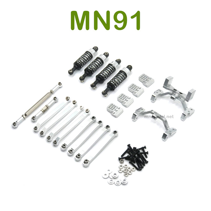 Upgrade parts For MN MODEL MN91 RC Racing Car Shock absorber and Connect Rod silver