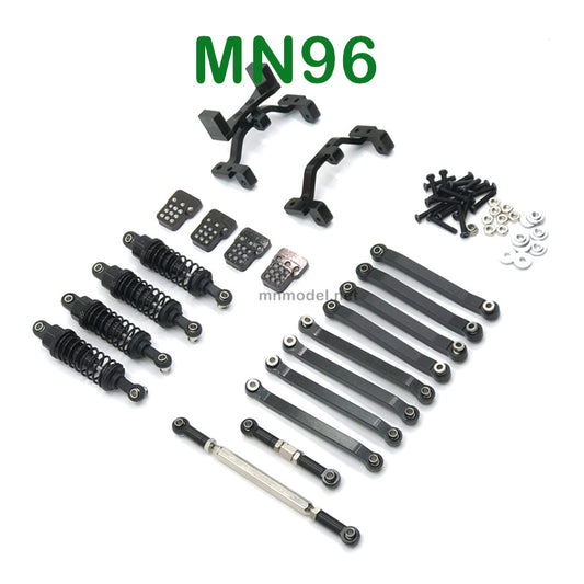 Upgrade parts of MN MODEL MN96 RC Car Shock absorber and Connect Rod black