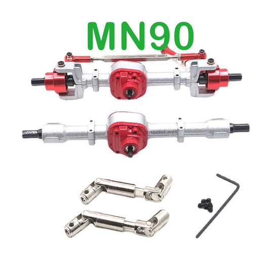 Upgrade Parts Of MN MODEL MN90 RC Car Front and Rear Axle Assembly and Transmission Shaft silver