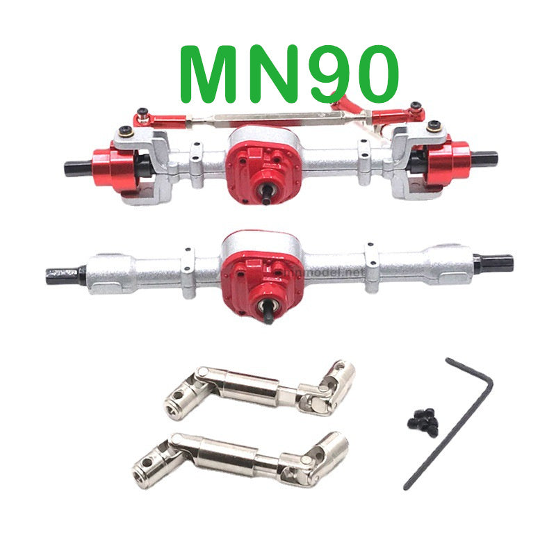 Upgrade Parts Of MN MODEL MN90 RC Car Front and Rear Axle Assembly and Transmission Shaft silver