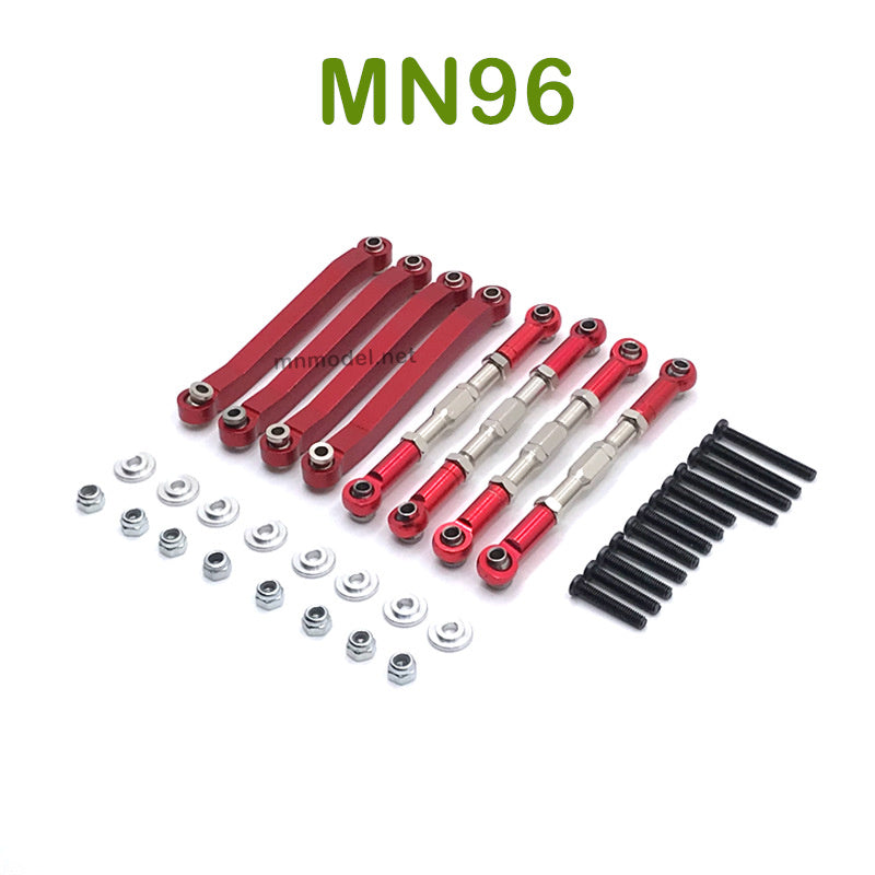 Upgrade parts of MN MODEL MN96 RC Car Metal Connect Rods red
