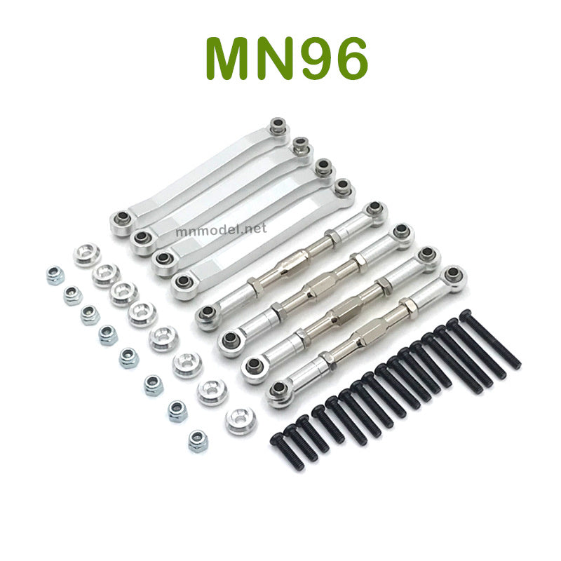 Upgrade parts of MN MODEL MN96 RC Car Metal Connect Rods silver
