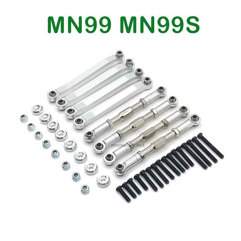 MN MODEL MN99 MN99S RC Car Upgrades Parts Metal Connect Rods silver