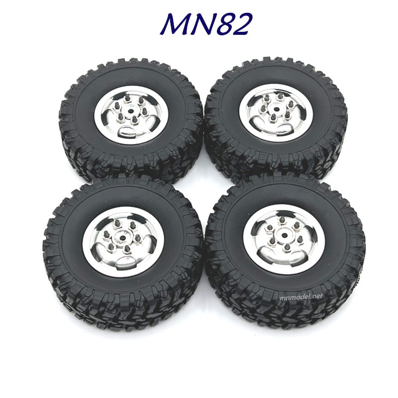 MN MODEL MN82 RC Car Upgrades Wheel Complete kit silver