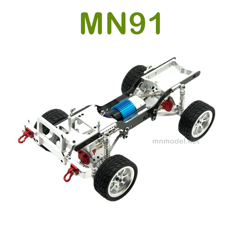 Upgrade parts For MN MODEL MN91 RC Racing Car Metal Car Body Kit with Wheel silver