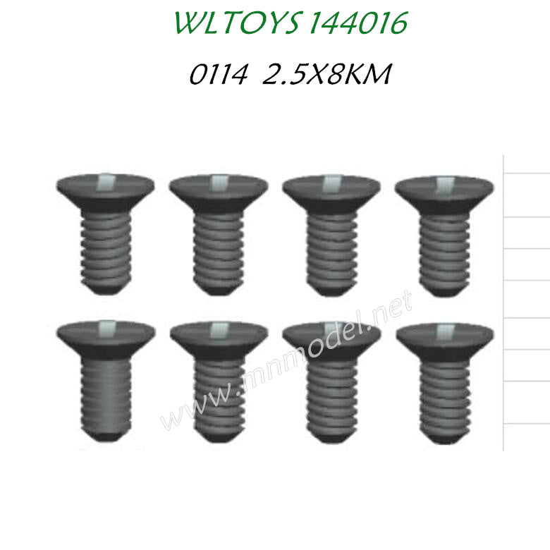WLTOYS 144016 Parts 0114 Cross flat head screw 2.5X8KM