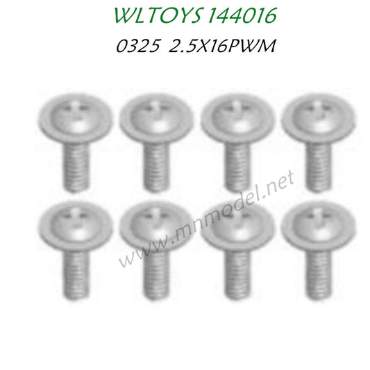 WLTOYS 144016 Parts 0325 Cross head screws with insert 2.5X16PWM