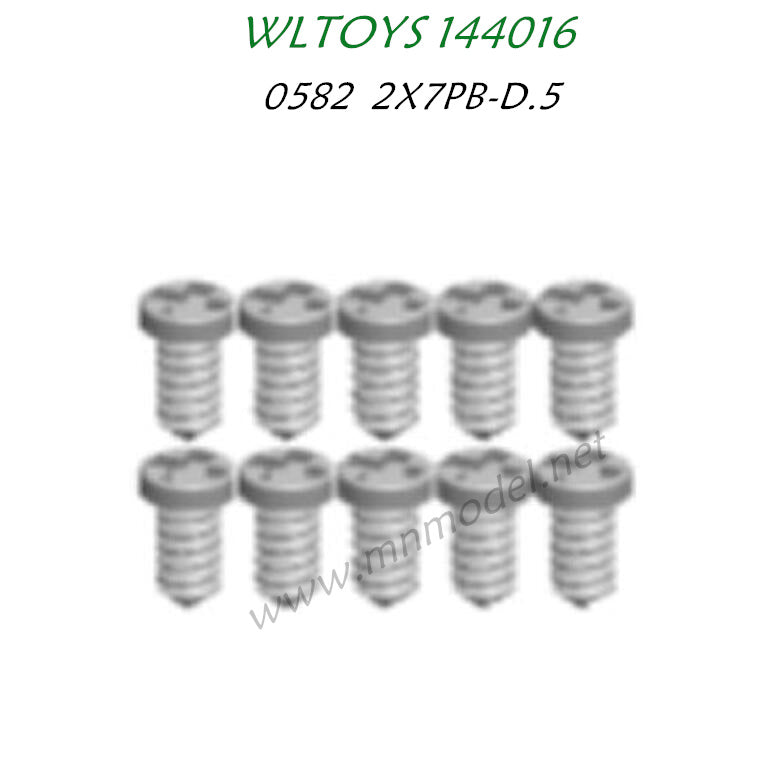 WLTOYS 144016 Parts 0582 Round head flat tail screw 2X7PB D.5