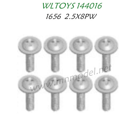 WLTOYS 144016 Parts 1656 Phillips Round head Screw ST2.5X8PWM6