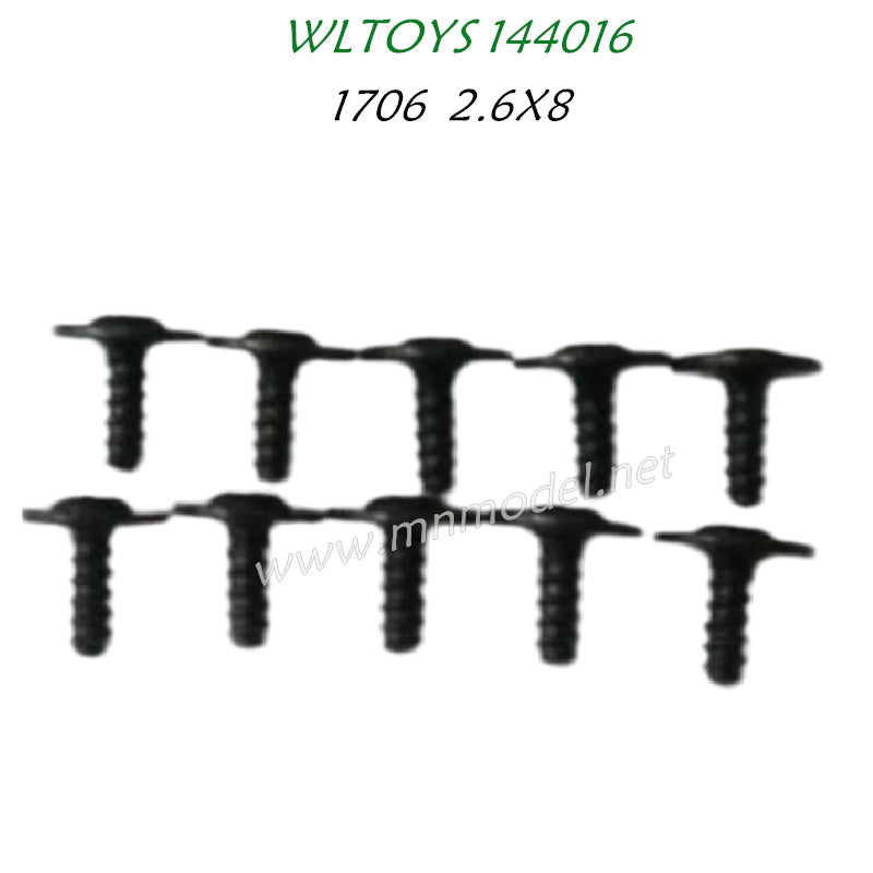 WLTOYS 144016 Parts 1706 Screw 2.6X8PWB W6