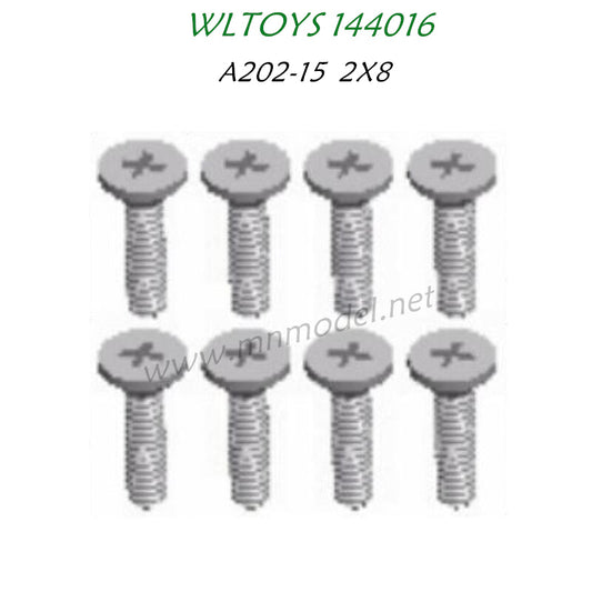 WLTOYS 144016 Parts A202-15 Cross flat head screw 2X8KB
