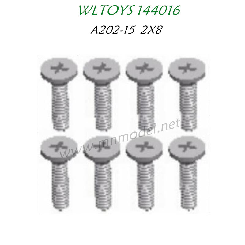 WLTOYS 144016 Parts A202-15 Cross flat head screw 2X8KB