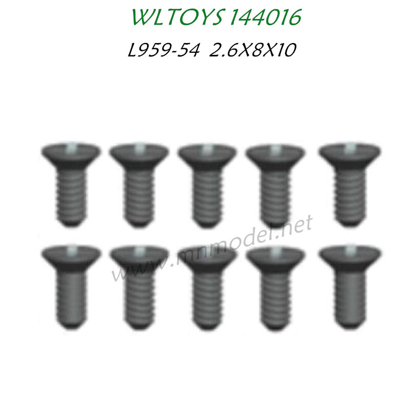 WLTOYS 144016 Parts L959-54 Countersunk head tapping screw 2.6X8X10