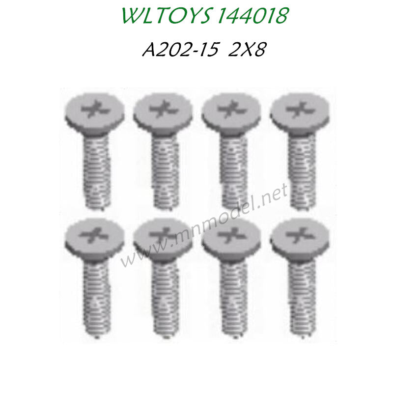 Wltoys 144018 Parts A202-15 Cross flat head screw 2X8KB