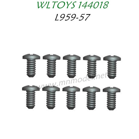 Wltoys 144018 Parts L959-57 Round head tapping Screw 2.6X8X10PB