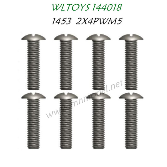 Wltoys 144018 Parts Phillips Round Head Machine Screw 2X4PWM5 1453