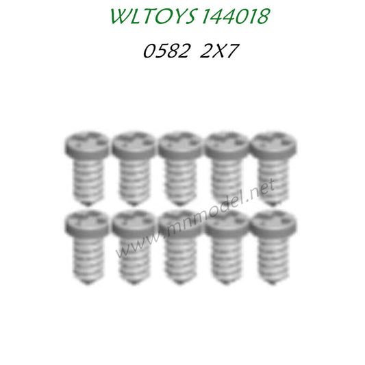 Wltoys 144018 Parts Round head flat tail screw 2X7PB D.5 0582