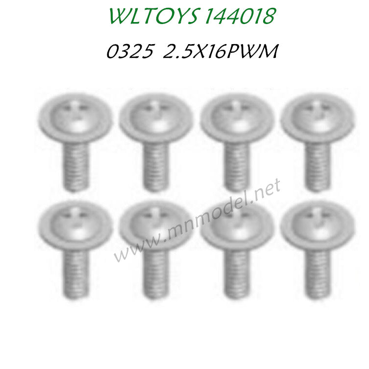 Wltoys 144018 Parts Cross head screws with insert 2.5X16PWM 0325