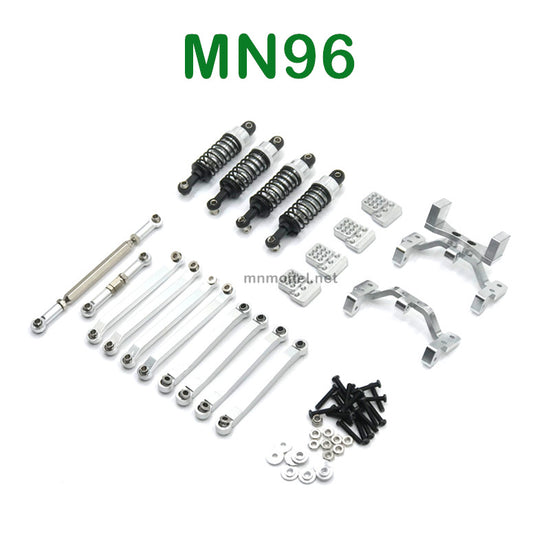 Upgrade parts of MN MODEL MN96 RC Car Shock absorber and Connect Rod silver