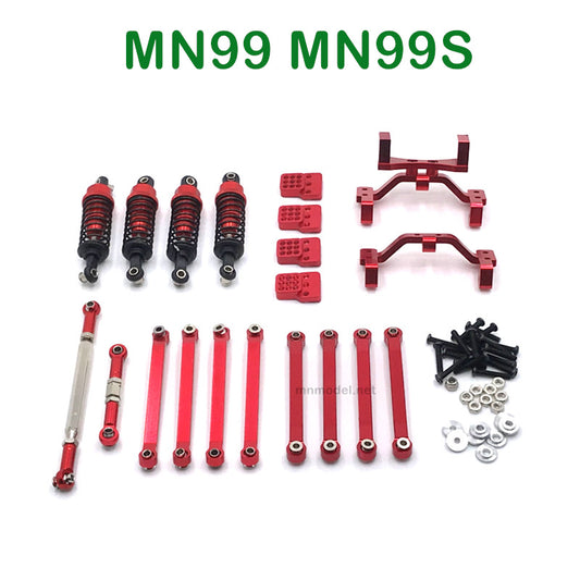 Upgrades Parts of MN MODEL MN99 MN99S RC Car Shock absorber and Connect Rod RED