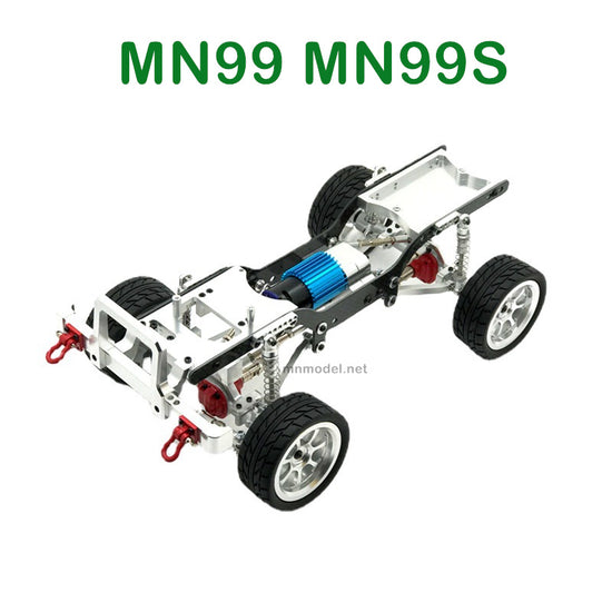 Upgrades Parts of MN MODEL MN99 MN99S RC Car Metal Car Body Kit with Wheel silver 1