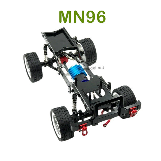 Upgrade parts of MN MODEL MN96 RC Car Metal Car Body Kit with Wheel black