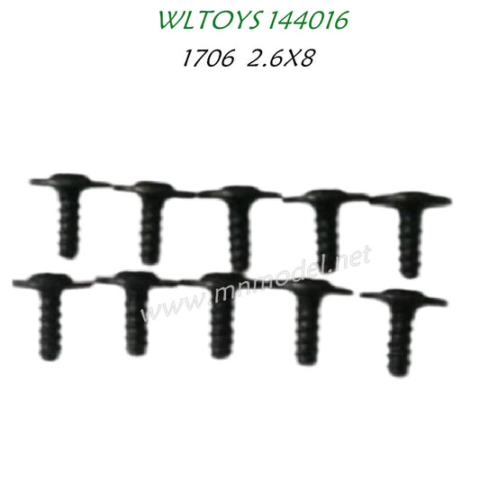 WLTOYS 144016 Parts 1706 Screw 2.6X8PWB W6